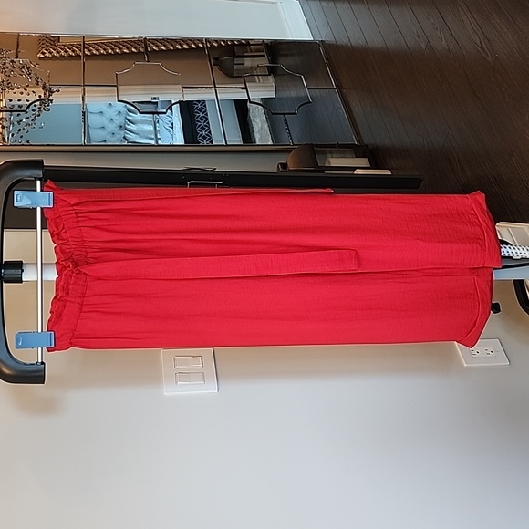 Anthropologie Moon River Cropped Paper Bag Waist Bow Pants Red Size S - Picture 2 of 12
